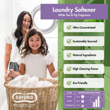 Happy Elephant Liquid Laundry Bundle - Laundry Detergent & Fabric Softener, Ultra Concentrated, Eco Friendly, Stain Remover, Fresh Linen, High Efficient, 64 loads - White Tea and Fig (2 x 64 fl oz)