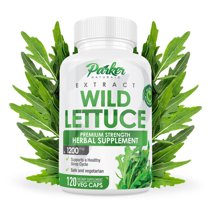 Parker Naturals Wild Lettuce Capsules – Herbal Supplement with Wild Lettuce Extract (1200mg) – 120 Capsules