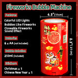 Fireworks Bubble Machine (20 Holes) with Dazzling RGB LED Lights, Automatic Sparklers Bubbles Toy, Bubble Blower for Kids Toddlers, Party Birthday Wedding Christmas Chinese New Year Decorations