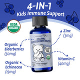 Legendairy Milk Organic Elderberry Drops - Baby Multivitamin with Echinacea, Liquid Vitamin C & Zinc for Immune Support - Ideal for Babies & Kids, USDA Organic - 30 Servings