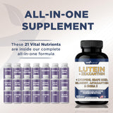 Lutein and Zeaxanthin Supplements - Eye Health Vitamins - Astaxanthin, Omega 3, Resveratrol, Bilberry, Lycopene, Quercetin, Ginkgo Biloba, Vitamin D - Advanced Eye Support & Health Vision Formula