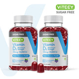 Vitamin D3 Gummies for Adults & Teens -10,000 IU, 250mcg, Maximum Strength - Sugar Free, Bone, Joint & Muscle Health, Immune Boost - Vegetarian, Gelatin Free - Tasty Chewable Berry Flavored Gummy