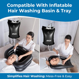 Portable Hair Washing Station, 2.5 GL Bedside Shower Water Bag for Hair Washing in Bed, Use with Inflatable Shampoo Basin, Inflatable Hair Washing Basin, Inflatable Bathtub - Black