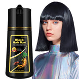 Fvquhvo Instant Black Hair Shampoo Hair Color Shampoo for Gray Hair,Natural Black Hair Dye Shampoo 3 in 1 for Men & Women,Long Lasting Black Hair Dye,Black Shampoo Colors in Minutes(Black)