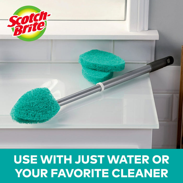 Scotch-Brite Extendable Tub & Tile Scrubber Kit, Includes 1 Handle and 3 Non-Scratch Scrubber Pads