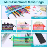 Leelosp 80 Pcs Mesh Zipper Pouch Operation Christmas Kids Items Bulk Multicolor Pencil Storage Pouch Multipurpose Mesh Cosmetics Bags Toiletry Bags for Office School Travel(Elegant Color)