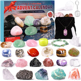 Crystal Advent Calendar 2024 Adult Kids-24 Days Rocks,Gemstones,Geode,DIY Bracelet,Crystal Necklace,Stone Learning Collection Advent Countdown Calendar,Christmas Gift for Girls Boys