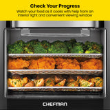 CHEFMAN Multifunctional Digital Air Fryer+ Rotisserie, Dehydrator, Convection Oven, 17 Touch Screen Presets Fry, Roast, Dehydrate, Bake, XL 10L Family Size, Auto Shutoff, Large Easy-View Window, Black