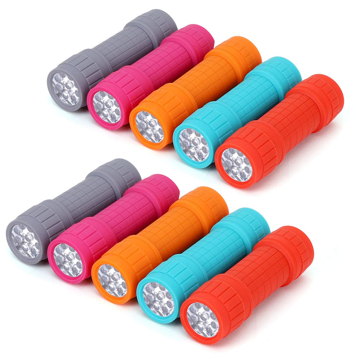 FASTPRO 10-Pack 9-LED Mini Flashlight Set with AAA Batteries Included