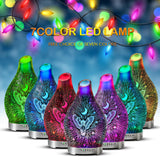 MAXWINER Essential Oil Diffuser 3D Glass Angel Aromatherapy Diffuser, Ultrasonic Cool Mist Oil Diffuser, Auto Shut-Off, Timer Setting, 7 Colors LED Lights Changing for Home, Office, Spa 120ml