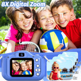 Goopow Kids Selfie Camera Toys for Girls Age 3-9, Digital Video Camera Toy with Protective Cover,Christmas Birthday Festival Gifts for 3-9 Year Old Girls Boys- 32GB SD Card Included (Blue-Dog)