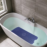 YINENN Bath Tub Shower Mat 40 x 16 Inch Non-Slip and Extra Large, Bathtub Mat with Suction Cups, Machine Washable Bathroom Mats with Drain Holes, Dark Blue