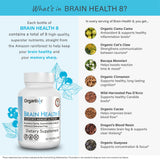 Organixx Powerful Brain Health Supplement to Support Brain Function, Clarity, Focus, Re-Energize Brain Cells, Helps Promote a Balanced Mood, Gluten Free, Non GMO, 60 Vegetarian Capsules