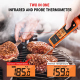 ThermoPro TP420 2-in-1 Instant Read Thermometer for Cooking, Infrared Thermometer Cooking Thermometer with Meat Probe, Non-Contact Laser Meat Thermometer for Griddle Grill Pizza Oven HVAC Pool