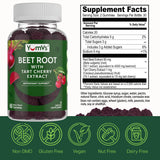 YumVs Beet Root Gummies with Tart Cherry Extract - Berry Flavor Beetroot Gummies - Beet Chews for Blood Circulation and Antioxidant Support - Red Beet Gummies (Berry 60 Count (Pack of 2))