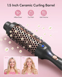 Wavytalk Pro Thermal Brush for Blowout Look, 1 1/2 Inch Ionic Heated Round Brush Makes Hair Smoother, Dual Voltage Thermal Round Brush Get Natural Curls, Easy to Use, 30S Fast Heating