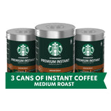 Starbucks Premium Instant Coffee, Medium Roast, 100% Arabica Beans, 3 Pack (3.17 Oz Each)