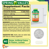 Spring Valley Vitamin C 1000mg with Rose Hips Tablets Dietary Supplement, Antioxidant Protection* + Includes Venancio’sFridge Sticker (500 Count)