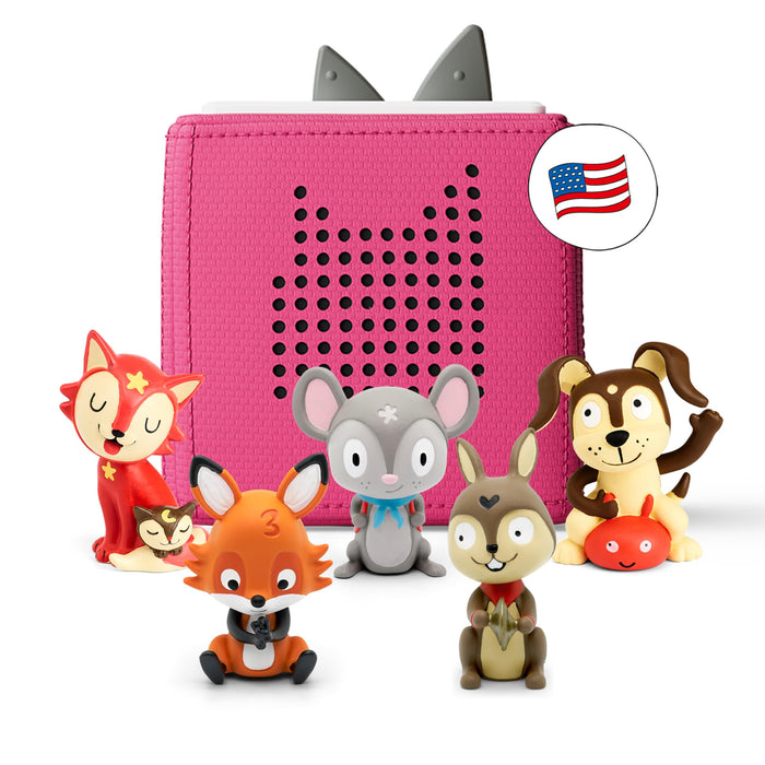 Toniebox Audio Player Starter Set with Counting Songs, Bedtime Songs, Sing-Along Songs, Travel Songs, and Playtime Puppy - Listen, Learn, and Play with One Huggable Little Box - Pink