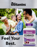 tnvitamins Echinacea Capsules (1500 MG x 180 Capsules) | Supports Health & Well-Being | Echinacea Root Herbal Extract Supplement | Produced in The USA