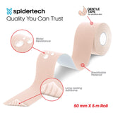 SpiderTech Gentle-Therapeutic Kinesiology Tape Roll for Hyper Sensitive and Radiated Skin 2"x16.4'50mmx5m