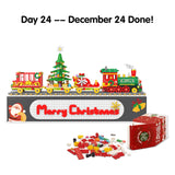 Advent Calendar 2024 Christmas Train Building Blocks Set, 24 Boxes-1529 Pieces Christmas Train with Lights Display Building Kits for Adults and Kids Countdown to Christmas Thanksgiving Gifts