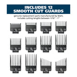 Wahl Clipper Genuine Secure-Fit™ Guide Comb Set with Hair Clipper Guard Organization Caddy, 12 Full Size Attachment Guards from 1/16” to 1” for Increased Cutting Performance - 3291,