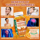 2 Pack Turmeric Curcumin Gummies with Ginger & Black Pepper Herbal Supplement, Immune Support, Healthy Skin, and Joint Health, Vegan, for Adults - 120 Gummies