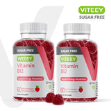 Vitamin B12 Gummies for Adults & Teens 1000mcg, Sugar Free - Good for Energy, Metabolism, Natural Energy Support - Vegan, Gelatin Free, Gluten Free, GMO Free - Tasty Chewable Strawberry Flavored Gummy