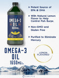 Carlyle Omega 3 Fish Oil | 1650mg | 32 fl oz (2 x 16oz Bottles) | Lemon Flavor | Non-GMO & Gluten Free Supplement