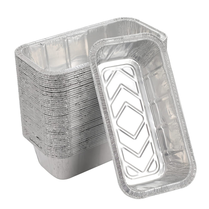 Waytiffer Loaf Pans [50 Pack] 2Lb Heavy Duty Disposable Aluminum Foil Premium Bread Tins Standard Size - 8.5" X 4.5" X 2.5" Perfect for Homemade Cakes & Breads
