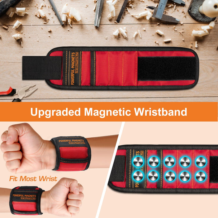 Magnetic Wristband Perfect Stocking Stuffers for Men Women Adults Gifts, Tool Belt Magnet Wrist for Holding Screws Nails Christmas Gadget Birthday Dad Him Husband Who Have Everything Wants Nothing