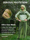 HENNCHEE 2Sets Mosquito Suits for Adults, Mesh Net Bug Jacket Pant Suit, Outdoor Full Body Protection Mosquito Proof Clothing L/XL