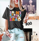 Halloween Teacher Shirt Women Trick or Teach Shirts Cute Spooky Teacher T-Shirt Ghost Pumpkin Top Fall Shirt(DarkGrey1, X-Large)