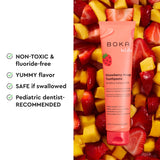 Boka Fluoride Free Toothpaste- Nano Hydroxyapatite, Remineralizing, Sensitive Teeth, Whitening- Dentist Recommended for Adult, Kids Oral Care- Strawberry Mango Flavor, 4oz 1Pk - US Manufactured