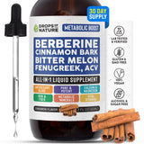 Berberine Supplement & Keto Apple Cider Vinegar Liquid Drops - Enriched with Cinnamon & Fenugreek - Vegan, Mix with Drinks - Quick Absorption than ACV Gummies & Capsules - Daily Boost (Cinnamon, 60mL)