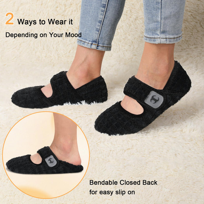 Barefoot Slippers Slip On Woman's Spa Slippers Elderly Women Senior Mom Diabetic Slippers Indoor Hard Bottom Bootie Slippers Women for Summer Fall Winter