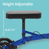 Medline Adult size knee walker, 8" wheels, 350 lbs weight capacity, Blue, for leg and foot injuries, crutches alternative, 1 Ct.