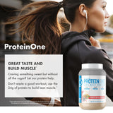 NutraOne ProteinOne Whey Protein Promote Recovery and Build Muscle with a Protein Shake Powder for Men & Women (Vanilla Ice Cream, 2 LB)