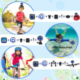 PROGRACE Kids Waterproof Camera for kids Action Video Digital Camera 1080 HD Toy Camera for Boys Birthday Christmas New Year Gifts, Blue