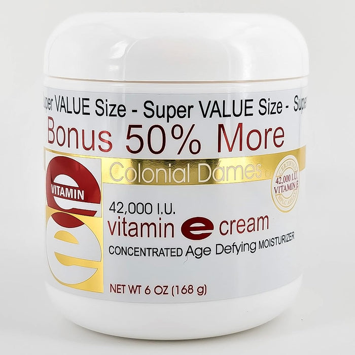 COLONIAL DAMES Concentrated Vitamin E Moisturizing Cream 42,000 I.U. for Hydrating & Moisturizing Chapped Dry Skin & Fine Lines.