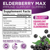 Sambucus Elderberry Gummies – Super Concentrated 35:1 Extract, 120 Count – Vitamin Supplement for Adults, Teens, and Kids – Non-GMO, Gluten-Free