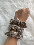 Celestial Silk Mulberry Silk Scrunchies for Hair (Dark Taupe)