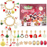 Christmas Advent Calendar Bracelet 24 Days Christmas Countdown Calendar Bracelets Set DIY Jewelry Making Kit 2024 Christmas New Year Birthday Gift