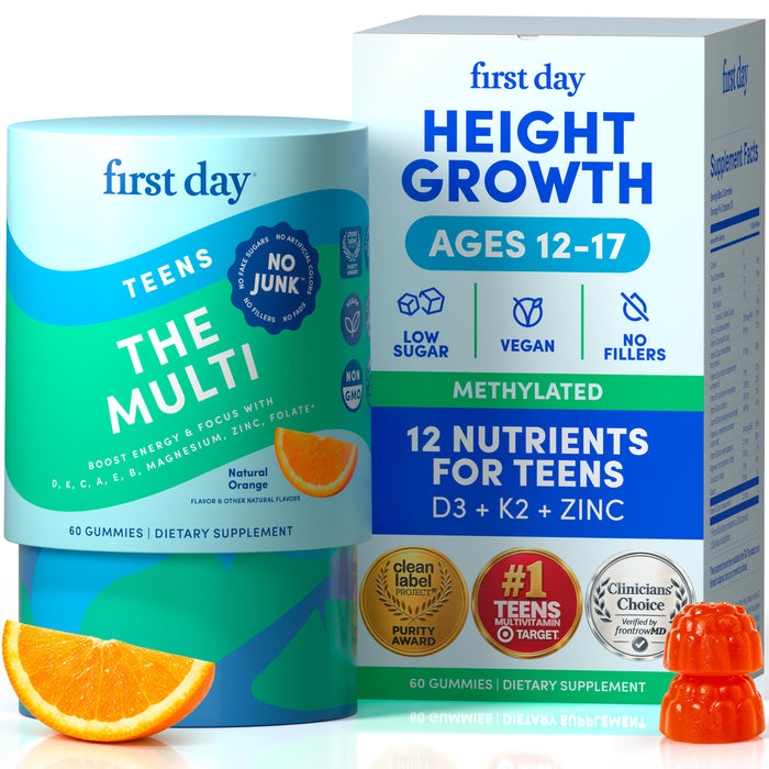 Teen Boy & Girl Multivitamin Gummy - Growth & Bone Support, 60ct, Vegan