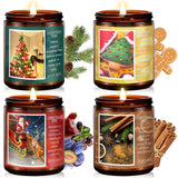 Christmas Candle Set | 4Pack Christmas Scented Candle Holiday Candle Gifts - Soy Candles Home Scented, Christmas Gift for Women and Men - Christmas Scents of Christmas Tree/Spice/Cookies/EVE