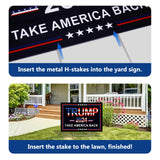 Trump Yard Signs 2024 with H-Stakes, 16" x 12" Double Sided Trump Yard Signs, Trump Take America Back Signs, Placard Voted for Trump Outdoor Lawn Yard Garden Decoration, 2 Pack