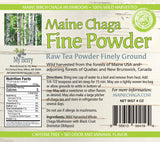My Berry Organics Maine Chaga Tea Fine Mushroom Powder, No Pesticides, Wild Harvested, Not an Extract but Whole Raw Powder, 4oz, Woman-Owned Small Business, Not sourced from Overseas