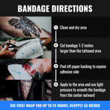 Saniderm Tattoo Aftercare Bandage (Personal Roll, 10.2 in x 2 yd) – Convenient, Faster Tattoo Healing and Protection – Sterile, Waterproof, and Latex-Free