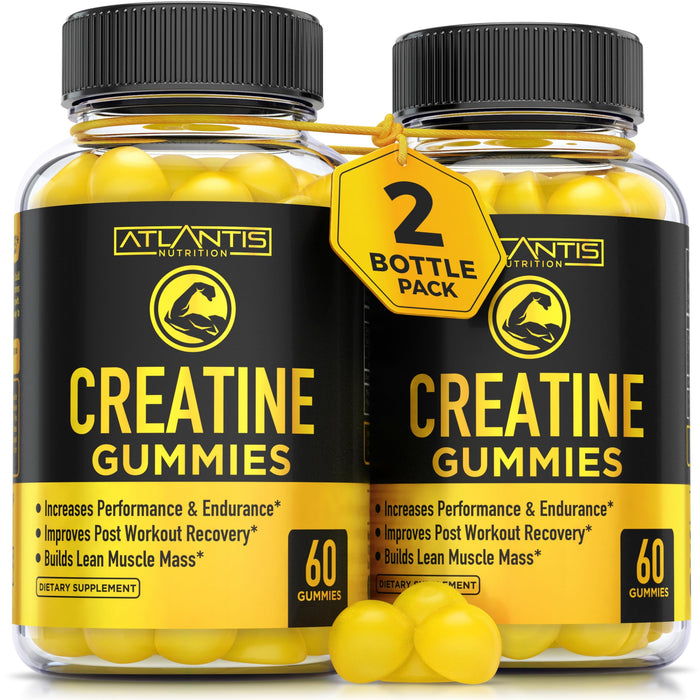 Creatine Monohydrate Gummies for Strength & Athletic Performance - 5g Creatine Per Serving - Creatine Chews to Build Muscle, Increase Performance & Improve Post Workout Recovery - 120 Gummies (2-pack)